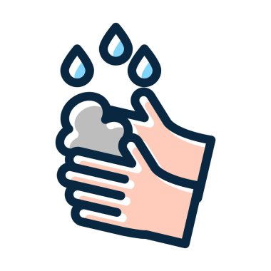 Yıkama Elleri Kalın Çizgi Koyu Renk Simgeleri Kişisel ve Ticari Kullanım İçin Simgeler