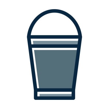 Kova Vektörü Kalın Çizgisi Kişisel ve Ticari Kullanım İçin Koyu Renk Simgeleri Dolduruldu