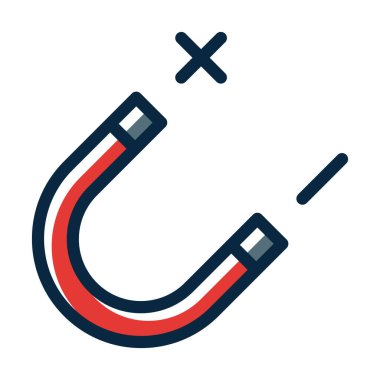 Kişisel ve ticari kullanım için Koyu Renk Simgelerini Doldurulmuş Magnet Vektör Çizgisi