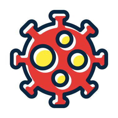 Virüs Vektörü Kalın Çizgisi Kişisel ve Ticari Kullanım İçin Koyu Renk Simgeleri Dolduruldu