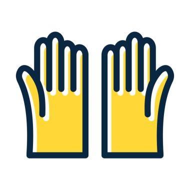 Kişisel ve Ticari Kullanım İçin Koyu Renk Simgeleri Doldurulmuş Eldivenler Kalın Çizgisi