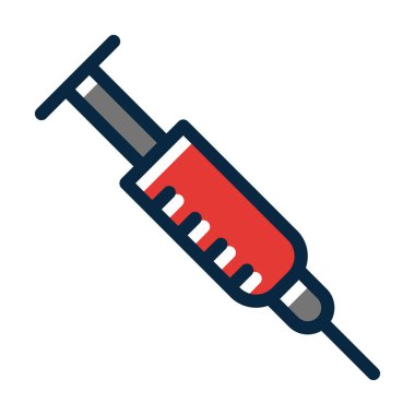 Şırınga Vektörü Kalın Çizgisi Kişisel ve Ticari Kullanım İçin Koyu Renk Simgeleri Dolduruldu