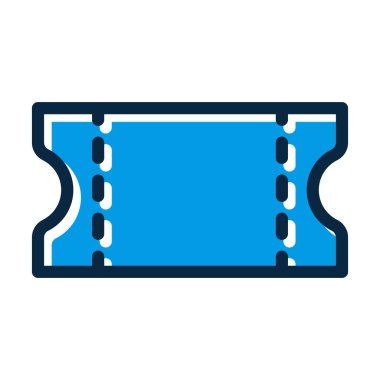 Kişisel ve Ticari Kullanım İçin Koyu Renk Simgelerini Doldurulmuş Futbol Bilet Çizgisi Kalın Çizgisi