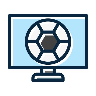 Kişisel ve Ticari Kullanım İçin Koyu Renk Simgelerini Doldurulmuş Futbol Maçı Kalın Çizgisi