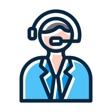 Yorumcu Vektör Kalın Çizgisi Kişisel ve Ticari Kullanım İçin Koyu Renk Simgeleri Dolduruldu