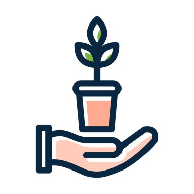 Kişisel ve Ticari Kullanım İçin Koyu Renk Simgelerini Doldurulmuş Sürdürülebilir Tarım Vektörü Kalın Çizgisi