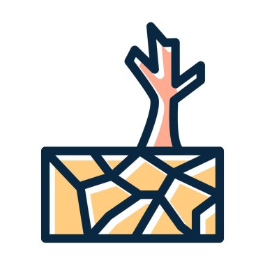 Koyu Renk Simgeleri Kişisel ve Ticari Kullanım İçin Kuraklık Vektör Kalın Çizgisi Dolduruldu