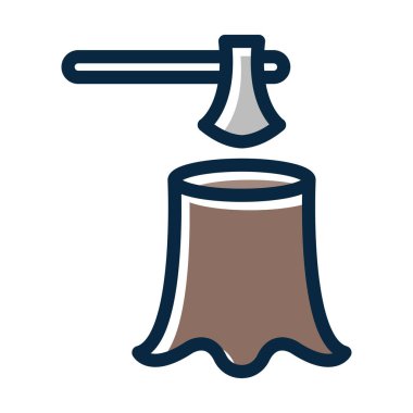 Kişisel ve ticari kullanım için Koyu Renk Simgeleri Doldurulmuş Ormansızlaştırma Vektörü Kalın Çizgisi