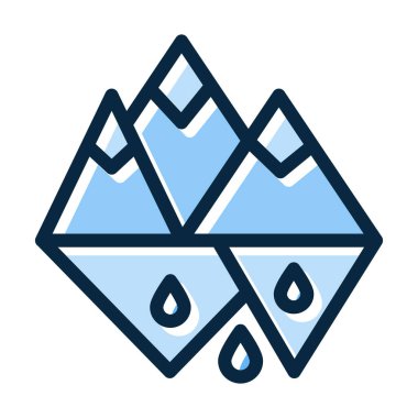 Kişisel ve ticari kullanım için Koyu Renk Simgeleri Doldurulmuş Buz Vektörü Kalın Çizgisi Eritiliyor