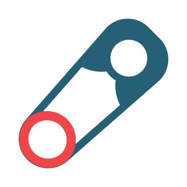 Kişisel ve Ticari Kullanım İçin Güvenlik İğnesi Sembolü İki Renk Simgesi