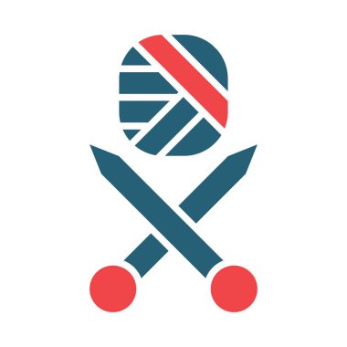 Kişisel ve ticari kullanım için örgü Vektörü Sembolü İki Renk Simgesi