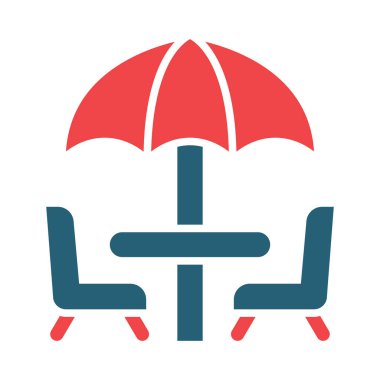 Kişisel ve ticari kullanım için Terrace Vector Glyph İki Renk Simgesi
