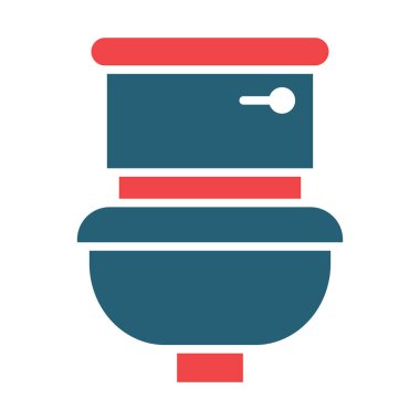 Kişisel ve ticari kullanım için Tuvalet Vektörü Kabartma İki Renk Simgesi