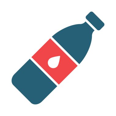 Kişisel ve ticari kullanım için Su Şişe Vektörü Kabartma İki Renk Simgesi