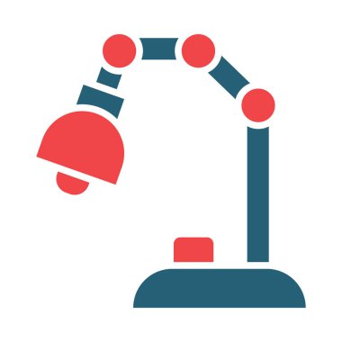 Kişisel ve ticari kullanım için Masa Lambası Vektörü Sembolü İki Renk Simgesi