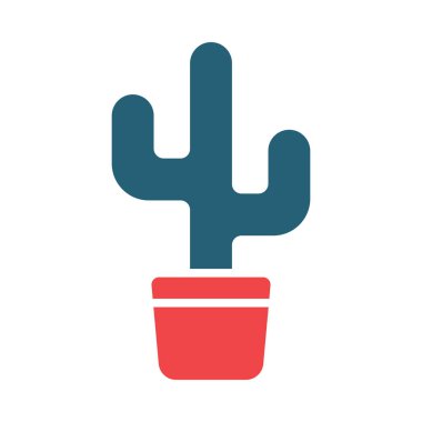 Kişisel ve ticari kullanım için Kaktüs Vektör Sembolü İki Renk Simgesi