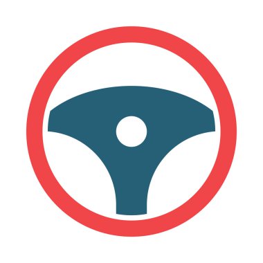 Kişisel ve ticari kullanım için Direksiyon Vektörü Kabartma İki Renk Simgesi