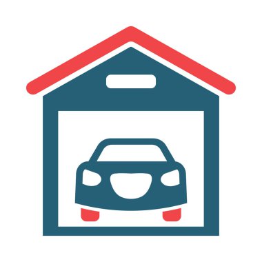 Kişisel ve ticari kullanım için Garaj Vektörü Sembolü İki Renk Simgesi