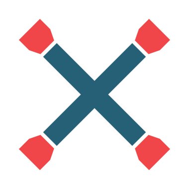 Kişisel ve ticari kullanım için çapraz anahtarlı vektör sembolü iki renk simgesi