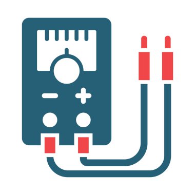 Kişisel ve ticari kullanım için Voltmetre Vektör Sembolü İki Renk Simgesi