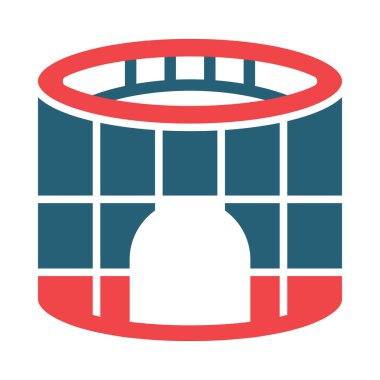 Kişisel ve ticari kullanım için Stadyum Vektör Sembolü İki Renk Simgesi