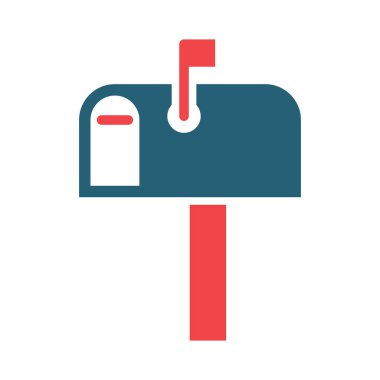 Kişisel ve Ticari Kullanım İçin Posta Kutusu Vektör Sembolü İki Renk Simgesi