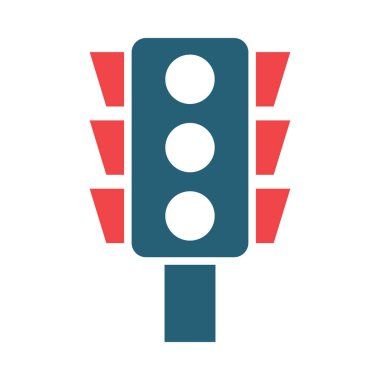 Trafik Işıkları Vektör Sembolü Kişisel ve Ticari Kullanım İçin İki Renk Simgesi