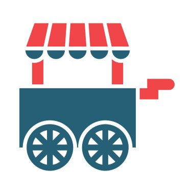 Dondurma Arabası Vektör Sembolü Kişisel ve Ticari Kullanım İçin İki Renk Simgesi