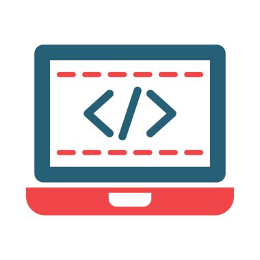 Kişisel ve ticari kullanım için Kodlama Vektörü Sembolü İki Renk Simgesi