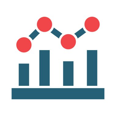 Kişisel ve Ticari Kullanım İçin İstatistik Vektör Sembolü İki Renk Simgesi