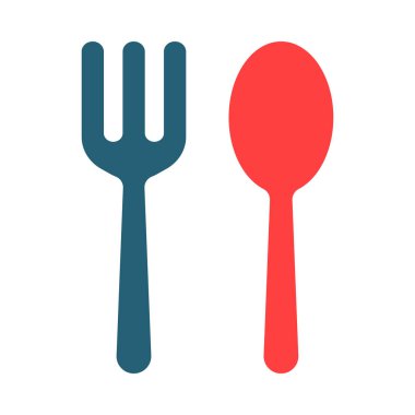 Kişisel ve ticari kullanım için çatal bıçak vektörü sembolü iki renk simgesi