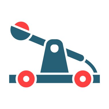 Kişisel ve ticari kullanım için Mancınık Vektör Sembolü İki Renk Simgesi