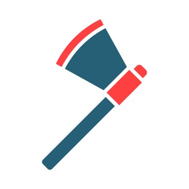 Kişisel ve ticari kullanım için Axe Vektör Kabartma İki Renk Simgesi