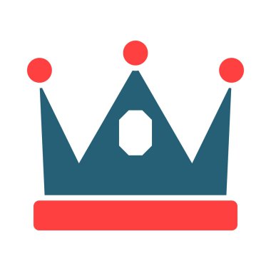 Kişisel ve ticari kullanım için Crown Vektör Kabartma İki Renk Simgesi