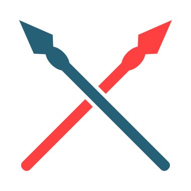 Kişisel ve ticari kullanım için mızrak vektörü sembolü iki renk simgesi