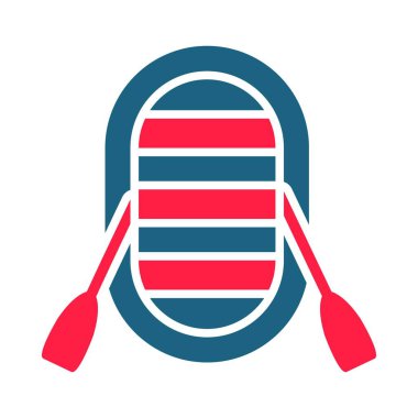 Şişirilebilir Tekne Vektörü Sembolü Kişisel ve Ticari Kullanım İçin İki Renk Simgesi