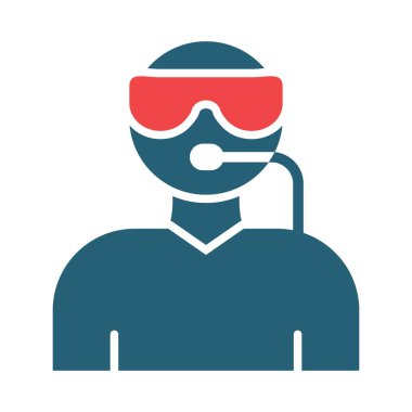 Kişisel ve ticari kullanım için Scuba Vektör Sembolü İki Renk Simgesi