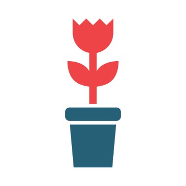 Kişisel ve ticari kullanım için Çiçek Vektörü Sembolü İki Renk Simgesi