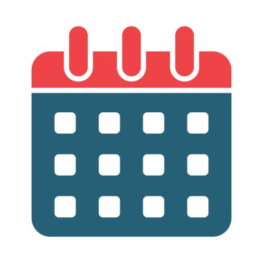 Kişisel ve ticari kullanım için Takvim Vektörü Kabartma İki Renk Simgesi