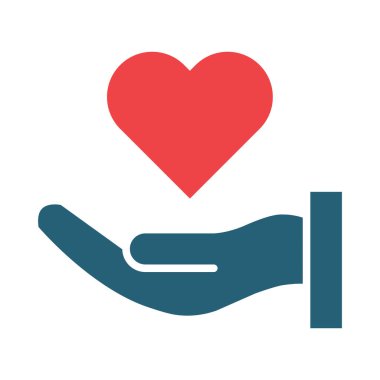 Kişisel ve ticari kullanım için Aşk Vektörü Kabartması İki Renk Simgesi