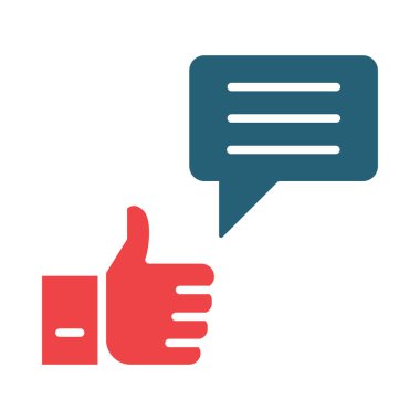 Kişisel ve ticari kullanım için Pozitif Yorum Vektörü Sembolü İki Renk Simgesi