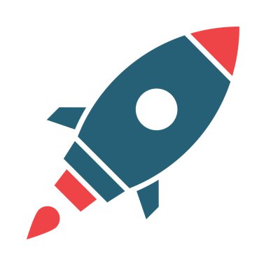 Kişisel ve ticari kullanım için Roket Vektörü Kabartma İki Renk Simgesi