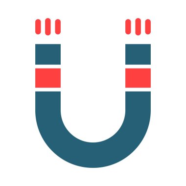 Kişisel ve ticari kullanım için mıknatıs vektörü sembolü iki renk simgesi