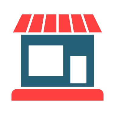 Kişisel ve ticari kullanım için Dükkan Vektörü Glyph İki Renk Simgesi