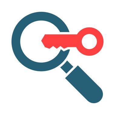 Kişisel ve ticari kullanım için anahtar sözcük Arama Vektörü İki Renk Simgesi Simgesi