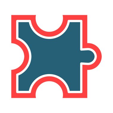 Kişisel ve Ticari Kullanım İçin Yapboz Vektör Sembolü İki Renk Simgesi