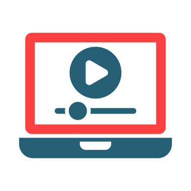 Kişisel ve ticari kullanım için Çevrimiçi Akımlı Vektör Sembolü İki Renk Simgesi