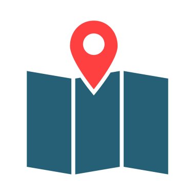 Kişisel ve ticari kullanım için Harita Vektörü Kabartma İki Renk Simgesi