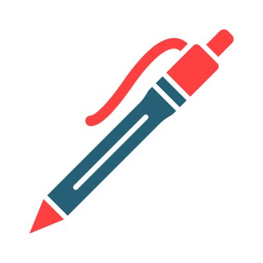 Kişisel ve ticari kullanım için Kalem Vektörü Kabartma İki Renk Simgesi