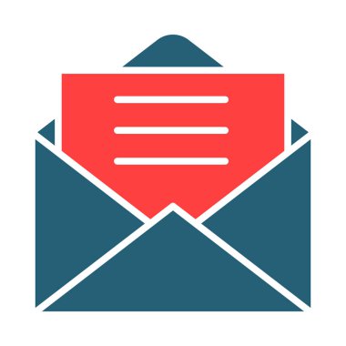 Kişisel ve ticari kullanım için Zarf Vektörü Kabartma İki Renk Simgesi